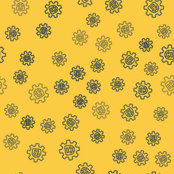 blue line robot icon isolated seamless pattern vector image