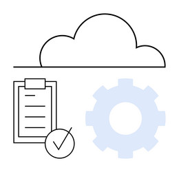 cloud computing with checklist and gear vector image