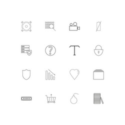 interface simple linear icons set outlined vector image