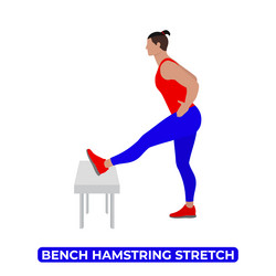 man doing bench hamstring stretch vector image