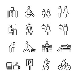 park icons set vector