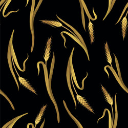 seamless pattern with ears wheat vector