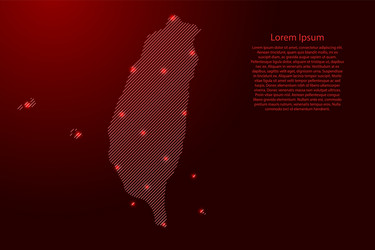 taiwan map from red pattern slanted parallel vector image