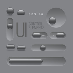 dark web ui elements buttons switches bars vector image