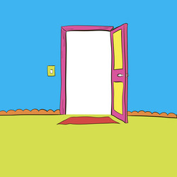 open the door wide light output and input vector image