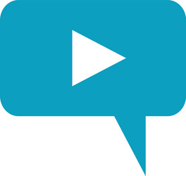 speech bubble message with media player button vector image