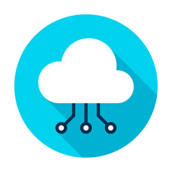 Cloud computing connection circle icon vector