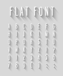Flat font with long shadow effect Royalty Free Vector Image