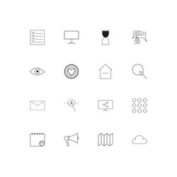 interface simple linear icons set outlined vector image