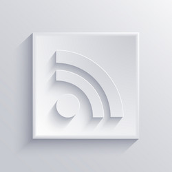 Modern Square Icon - RSS Feed vector image
