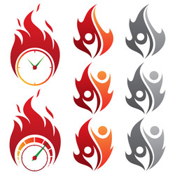 set design isolated fire emoji Vector Image