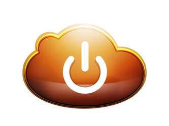 start power cloud button ui icon design on off vector