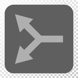 Bifurcation arrow left rounded square button vector