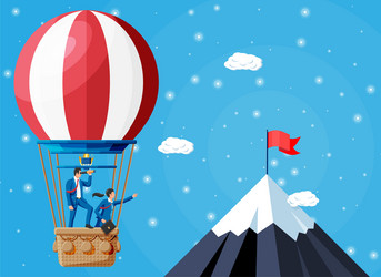 Business people on air balloon vector