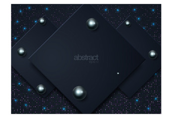 dark abstract background with black overlap layers vector image
