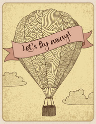 Retro hot air balloon Royalty Free Vector Image
