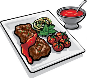 Prepared beef steak Royalty Free Vector Image - VectorStock