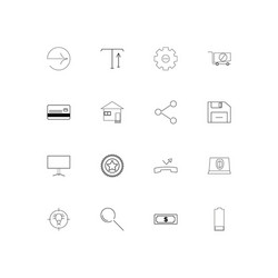 interface simple linear icons set outlined vector image