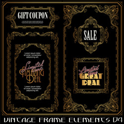 Set frame and border design elements vector