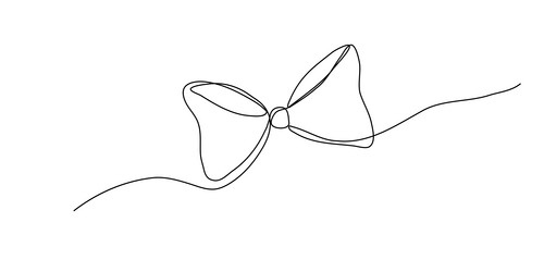 bow one continuous line art simple drawing sketch vector image
