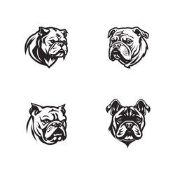 Angry Bulldog Silhouette Outline Drawing 19576969 Vector Art at Vecteezy