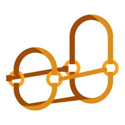 golden rings interlocking creating abstract shape vector image