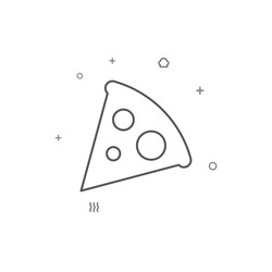 Pizza slice simple line icon symbol pictogram vector