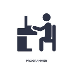 Programmer icon on white background simple vector