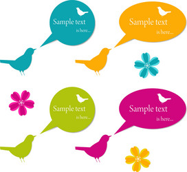 Birds in Speech Bubbles Vector Image