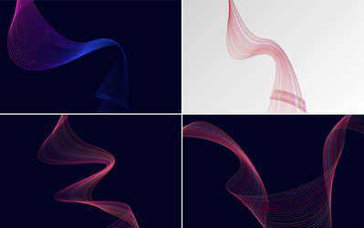 collection of geometric minimal lines pattern set vector image