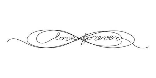 continuous one line script cursive text love vector image