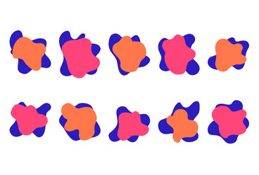 design elements in blob shaped amoeba vector