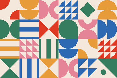 Geometric Color Block Pattern vector image
