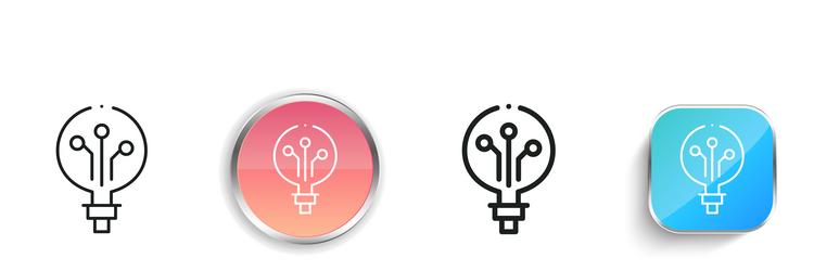light bulb icon thin linear regular and button vector image