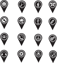 set of map pointer icons for website vector image