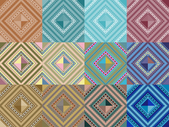 Set of seamless pattern abstract shape background vector