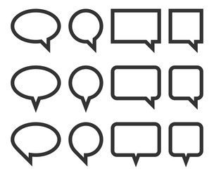 set talk bubbles speech blank empty bubble icon vector image
