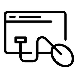 cms web mouse icon outline design html vector image
