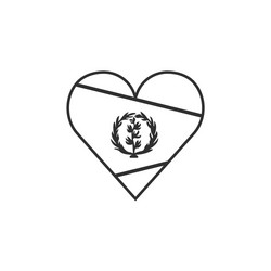 eritrea flag icon in a heart shape black vector image
