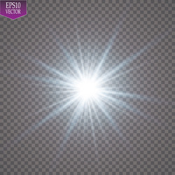 glow light effect starburst with sparkles vector image