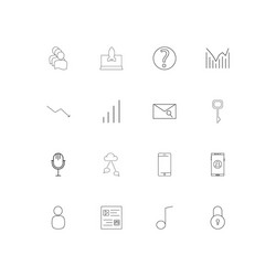 internet of things simple linear icons set vector image