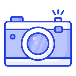 photo camera with lens and button showing concept vector image