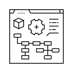 Process modeling analyst line icon vector