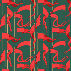 seamless pattern with red flags vector image