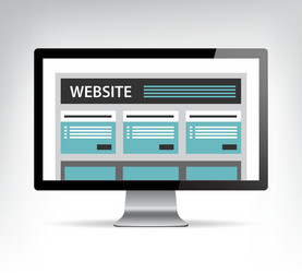 Web design template in electronic device computer vector