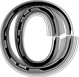 abstract font number 0 vector image