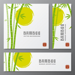 Asian Bamboo Banners Vector Image
