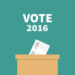 Ballot voting box paper blank bulletin with green vector