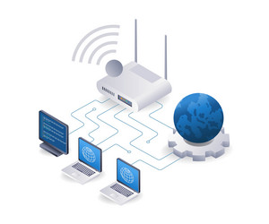 computer internet router usage network concept vector image