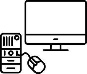 computing line icon design vector image